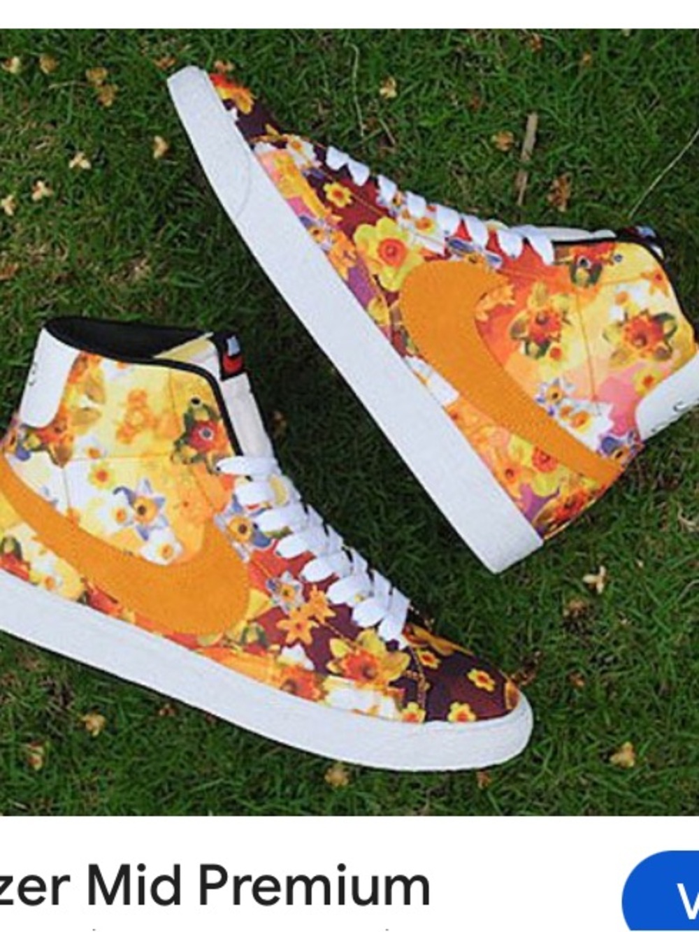 Nike RARE 2014 Orange Floral Blazer Mid NYC Sneakers